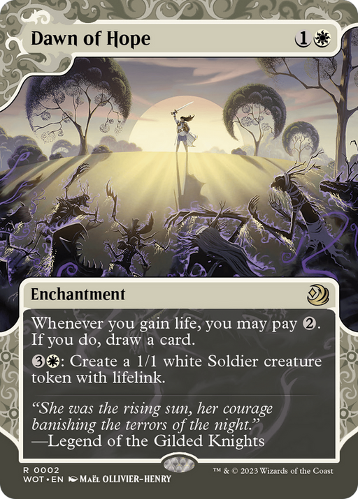 Dawn of Hope (WOT-002) [Wilds of Eldraine: Enchanting Tales] (Showcase) (Borderless) MTG Single Wizards of the Coast