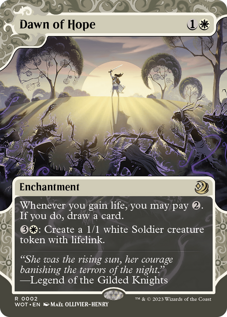 Dawn of Hope (WOT-002) [Wilds of Eldraine: Enchanting Tales] (Showcase) (Borderless) Foil MTG Single Wizards of the Coast