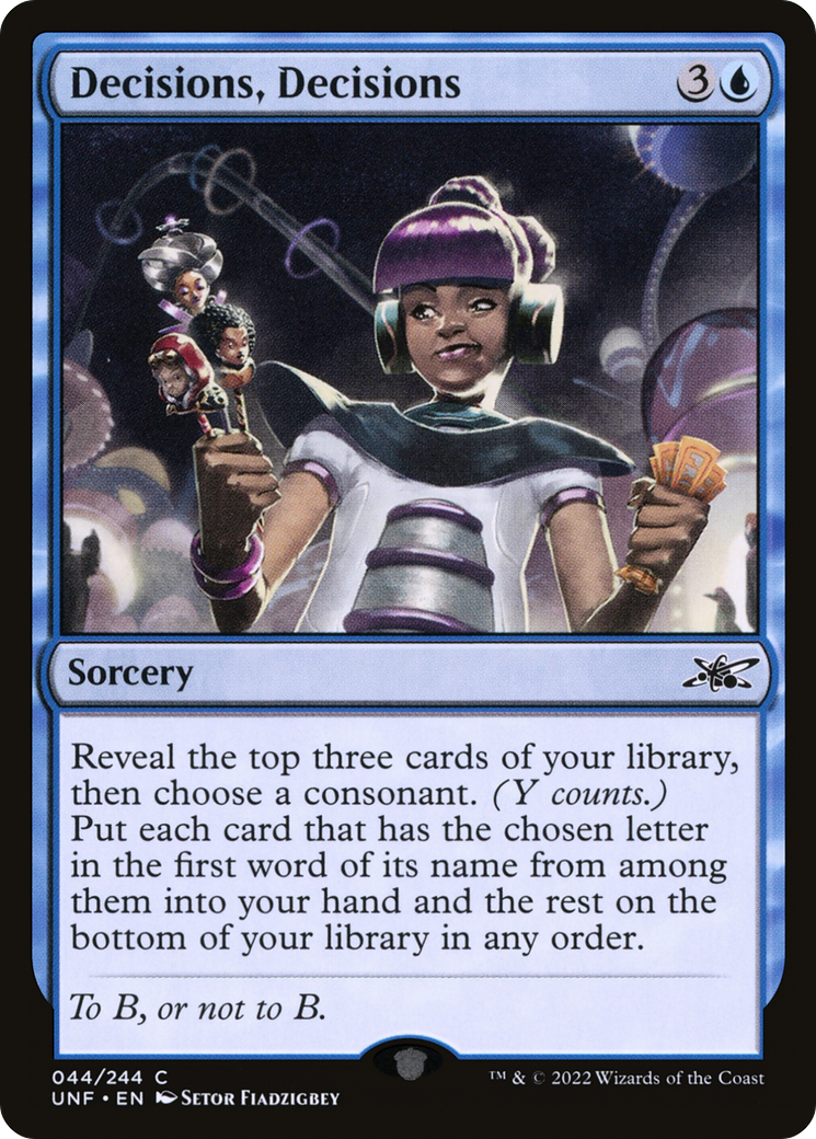 Decisions, Decisions (UNF-044) [Unfinity] Foil MTG Single Wizards of the Coast