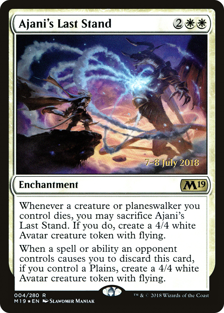 Ajani's Last Stand (PRE-004) [Core Set 2019 Promos] Foil MTG Single Wizards of the Coast