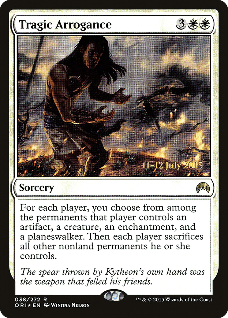 Tragic Arrogance (PRE-038) [Magic Origins Promos] Foil MTG Single Wizards of the Coast