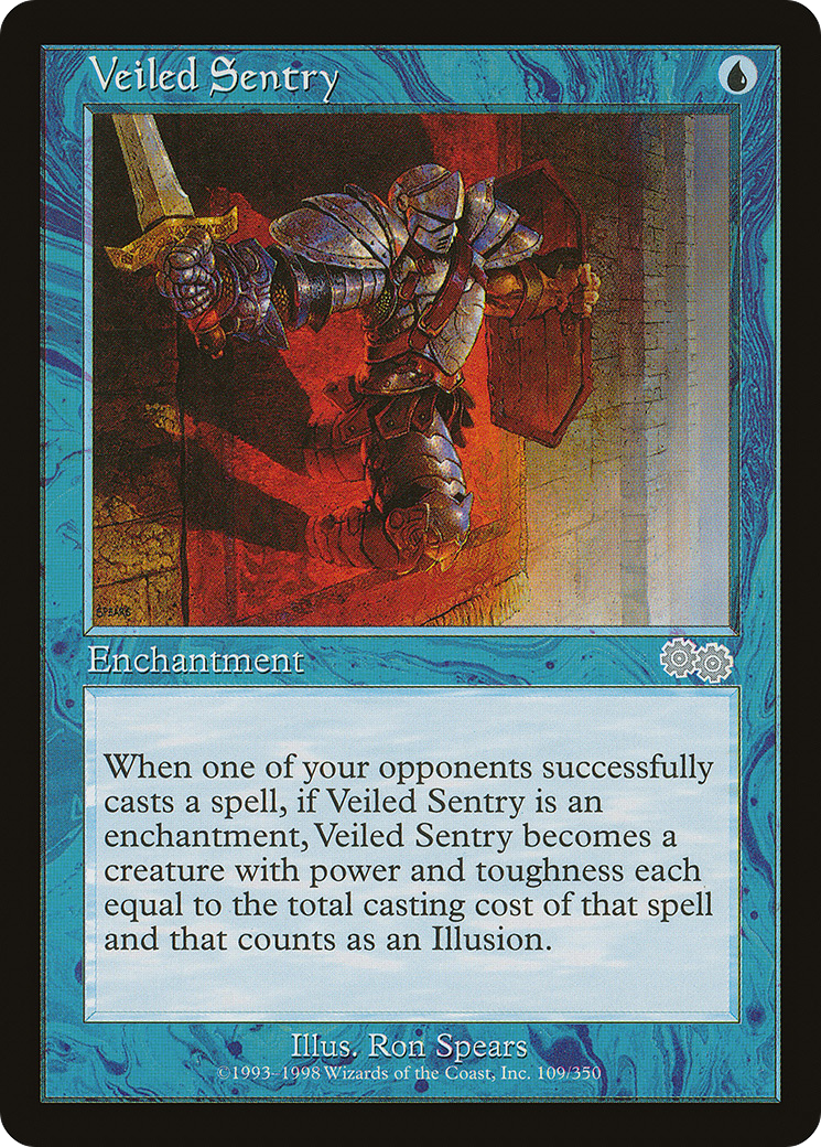 Veiled Sentry (USG-109) [Urza's Saga] MTG Single Wizards of the Coast