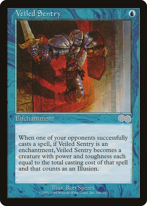 Veiled Sentry (USG-109) [Urza's Saga] MTG Single Wizards of the Coast