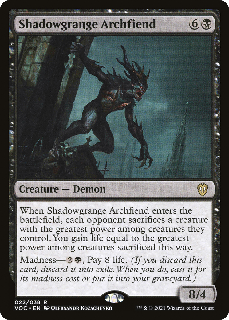 Shadowgrange Archfiend (VOC-022) [Crimson Vow Commander] MTG Single Wizards of the Coast