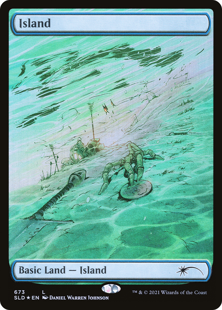 Island (SLD-673) [Secret Lair] Drop Foil MTG Single Wizards of the Coast