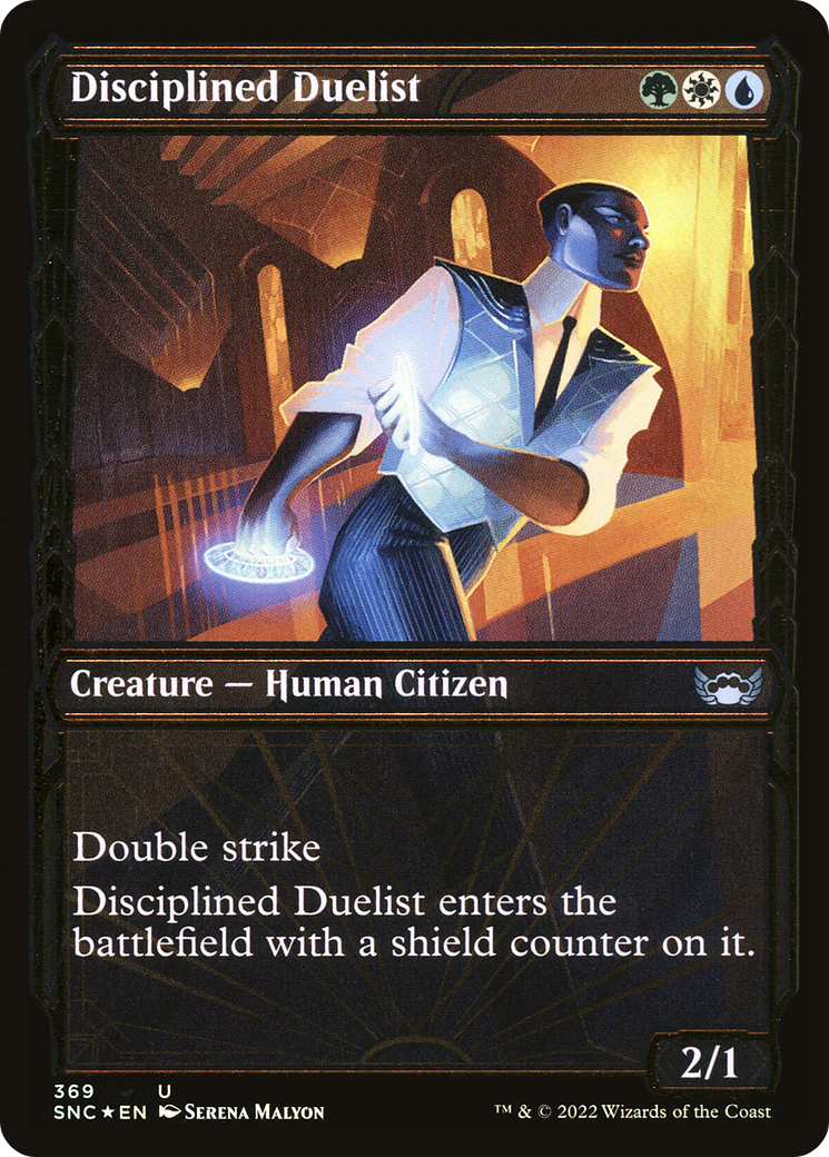 Disciplined Duelist (Gilded Foil) (SNC-369) [Streets of New Capenna] (Showcase) Foil MTG Single Wizards of the Coast
