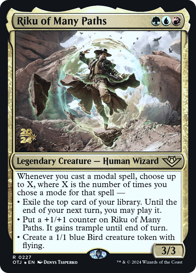 Riku of Many Paths (PRE-227) [Outlaws of Thunder Junction Promos] Foil MTG Single Wizards of the Coast