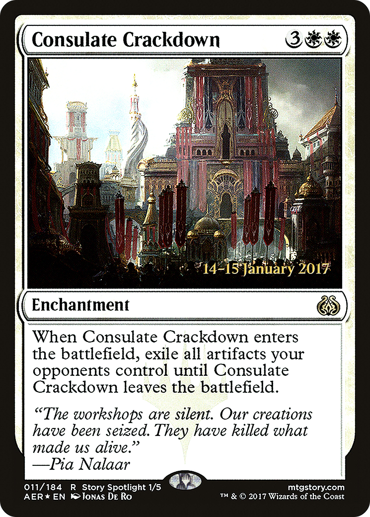 Consulate Crackdown (PRE-011) [Aether Revolt Promos] Foil MTG Single Wizards of the Coast