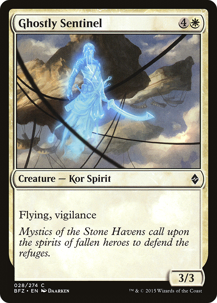 Ghostly Sentinel (BFZ-028) [Battle for Zendikar] MTG Single Wizards of the Coast