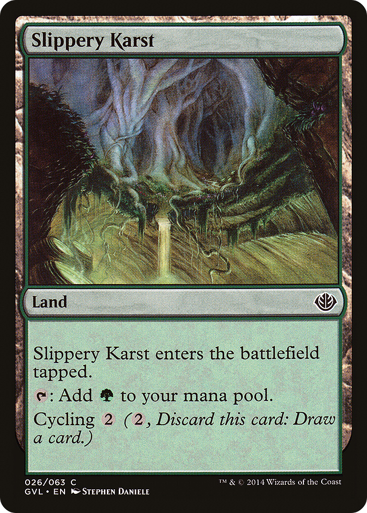 Slippery Karst (DD3-026) [Misc] Duel Decks Anthology: Garruk vs. Liliana MTG Single Wizards of the Coast