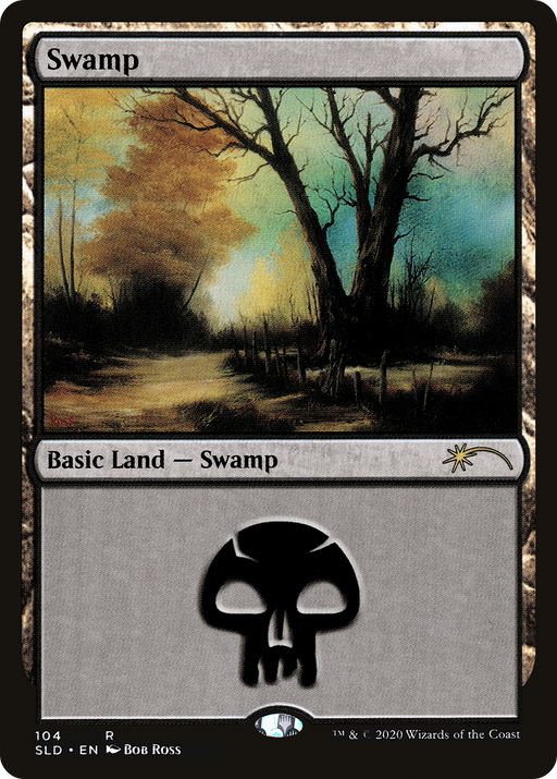 Swamp (104) (Bob Ross) (SLD-104) [Secret Lair] Drop MTG Single Wizards of the Coast