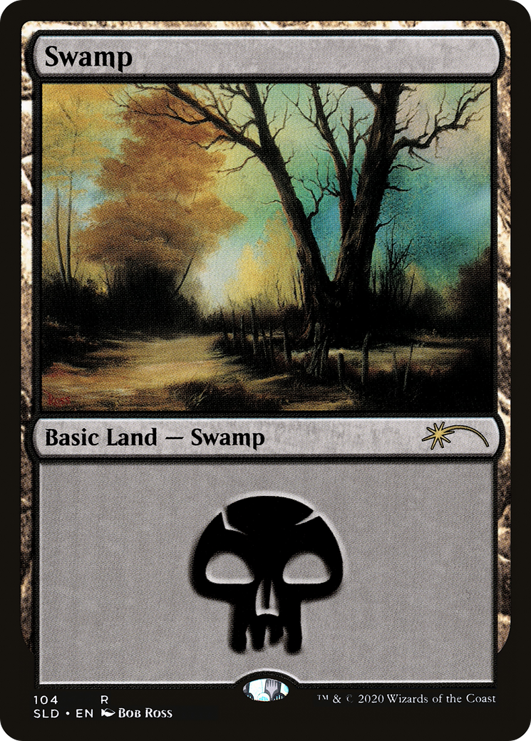 Swamp (104) (Bob Ross) (SLD-104) [Secret Lair Drop] MTG Single Wizards of the Coast