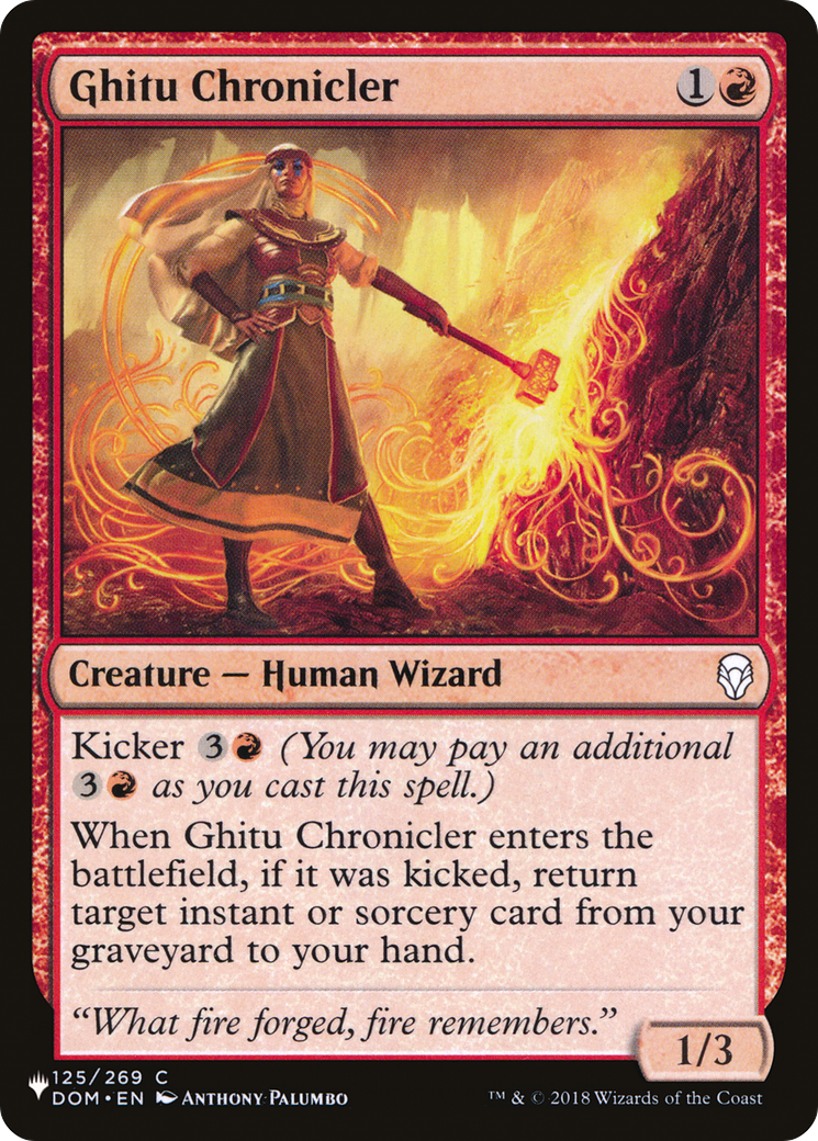 Ghitu Chronicler (LIST-125/269) [Mystery Booster] The List MTG Single Wizards of the Coast