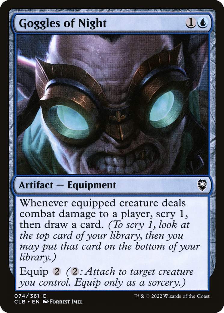 Goggles of Night (CLB-074) [Commander Legends: Battle for Baldur's Gate] MTG Single Wizards of the Coast