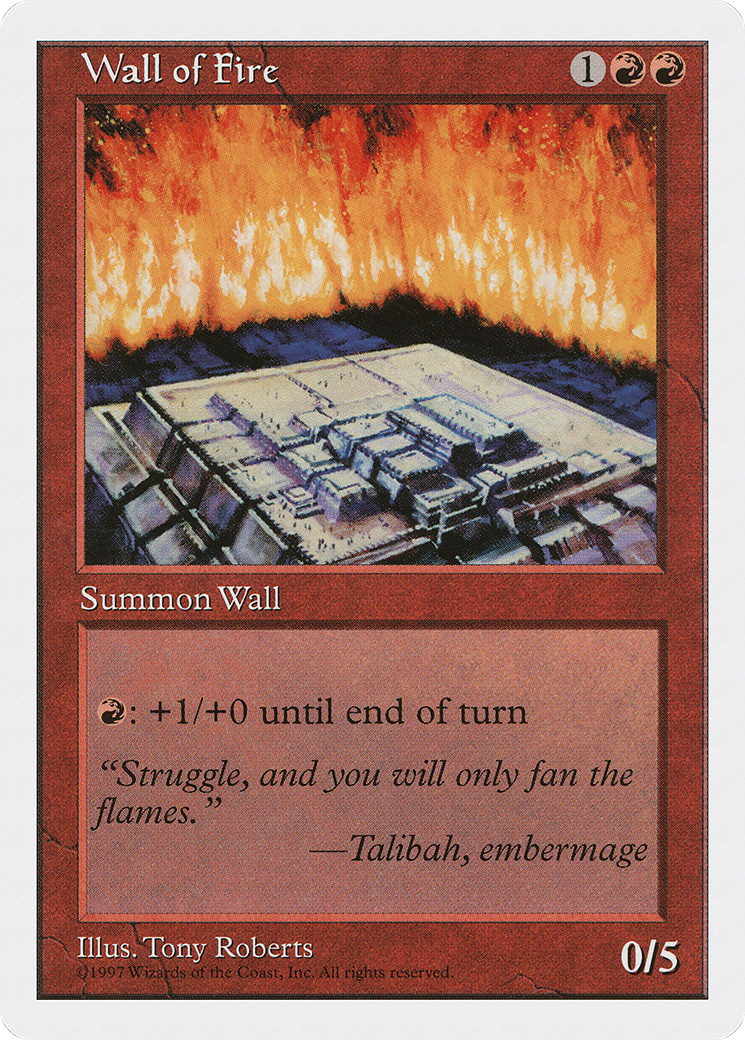 Wall of Fire (5ED-) [Fifth Edition] MTG Single Wizards of the Coast