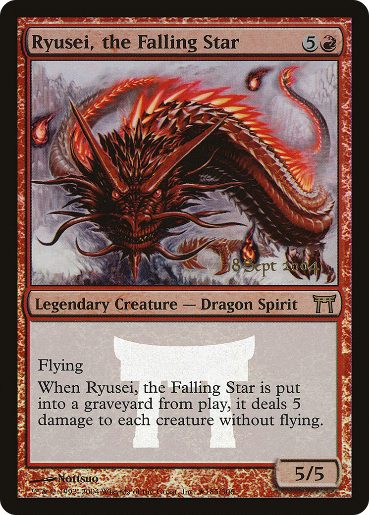 Ryusei, the Falling Star (PRE-185) [Champions of Kamigawa Promos] Foil MTG Single Wizards of the Coast