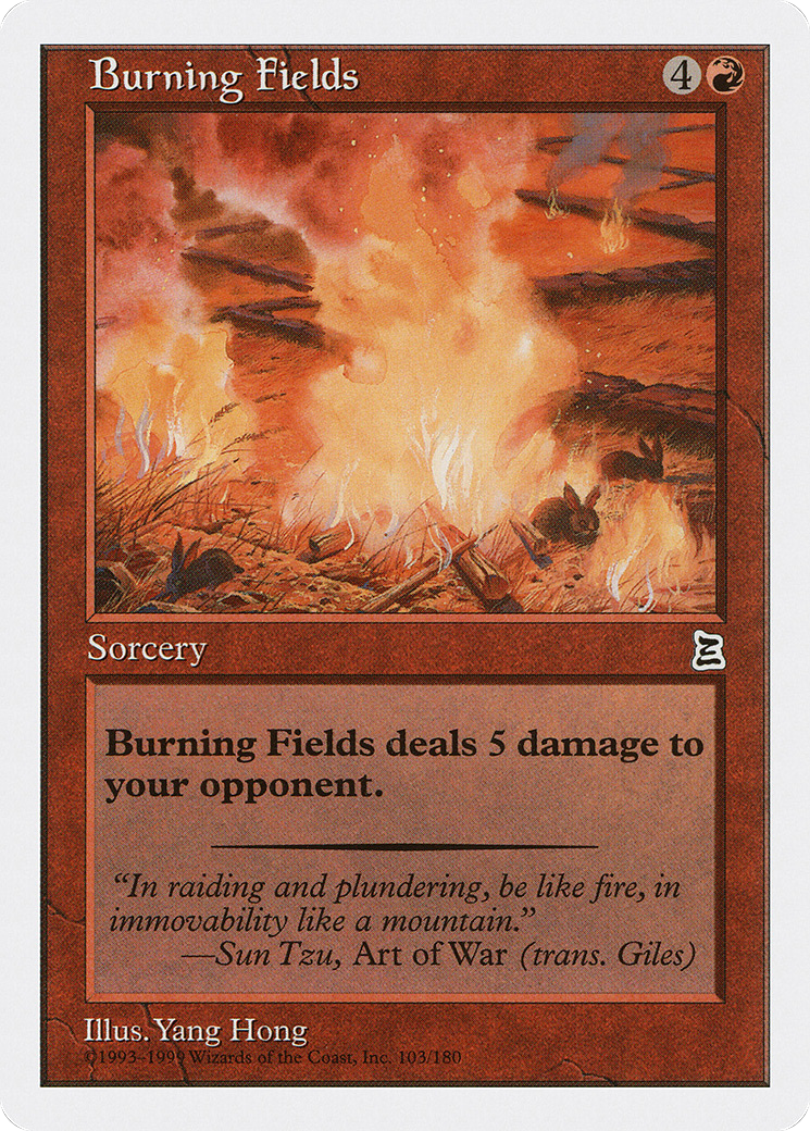 Burning Fields (PTK-103) [Oldschool] Portal Three Kingdoms MTG Single Wizards of the Coast