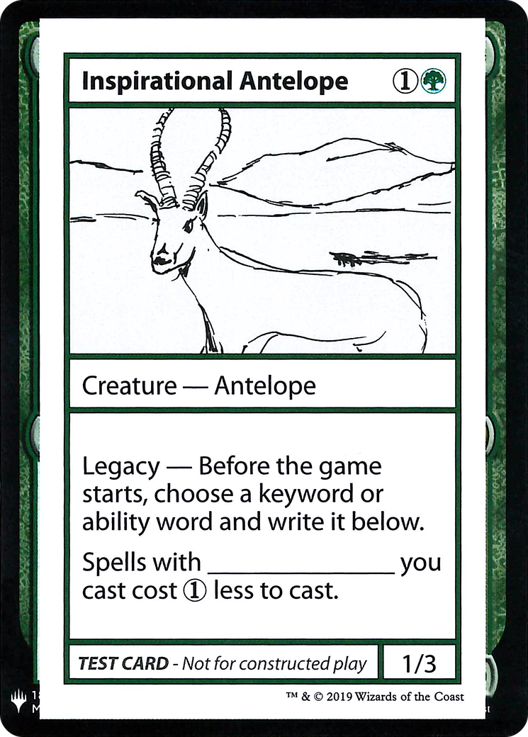 Inspirational Antelope (CMB1-078) [Mystery Booster] Playtest Cards 2019 MTG Single Wizards of the Coast