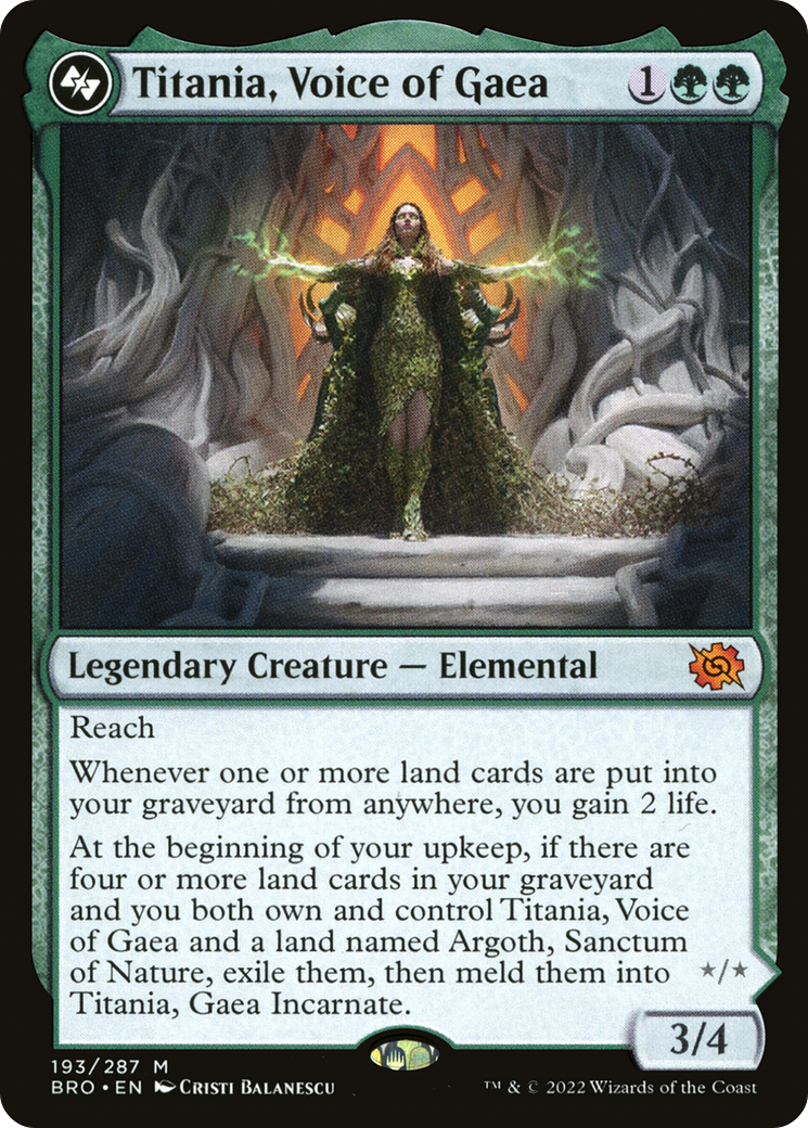 Titania, Voice of Gaea (BRO-193) [The Brothers' War] MTG Single Wizards of the Coast