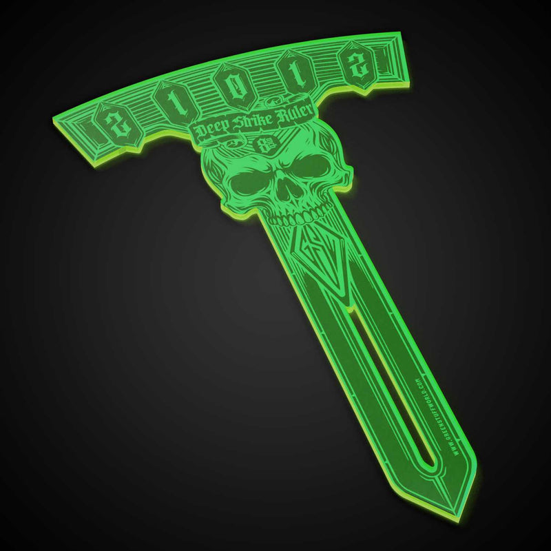 Green Stuff World: Deep Strike Ruler Template 8" - Fluor Green