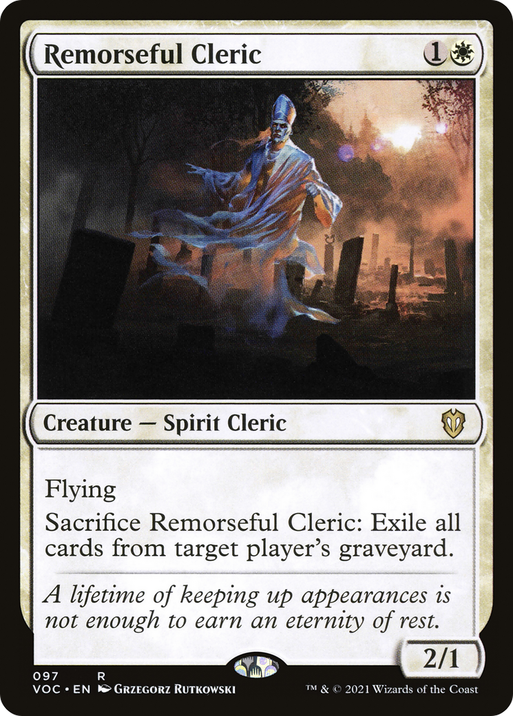 Remorseful Cleric (VOC-097) [Crimson Vow Commander] MTG Single Wizards of the Coast