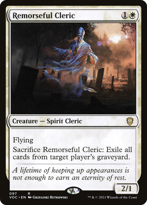 Remorseful Cleric (VOC-097) [Crimson Vow Commander] MTG Single Wizards of the Coast