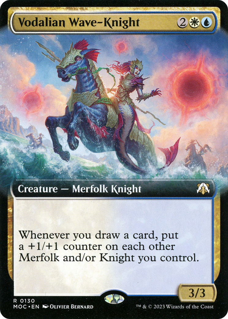 Vodalian Wave-Knight (MOC-130) [March of the Machine Commander] (Extended Art) MTG Single Wizards of the Coast