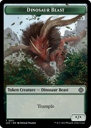 Dinosaur Beast // Dinosaur Double-Sided Token [Tokens] The Lost Caverns of Ixalan Commander Tokens MTG Single Magic: The Gathering