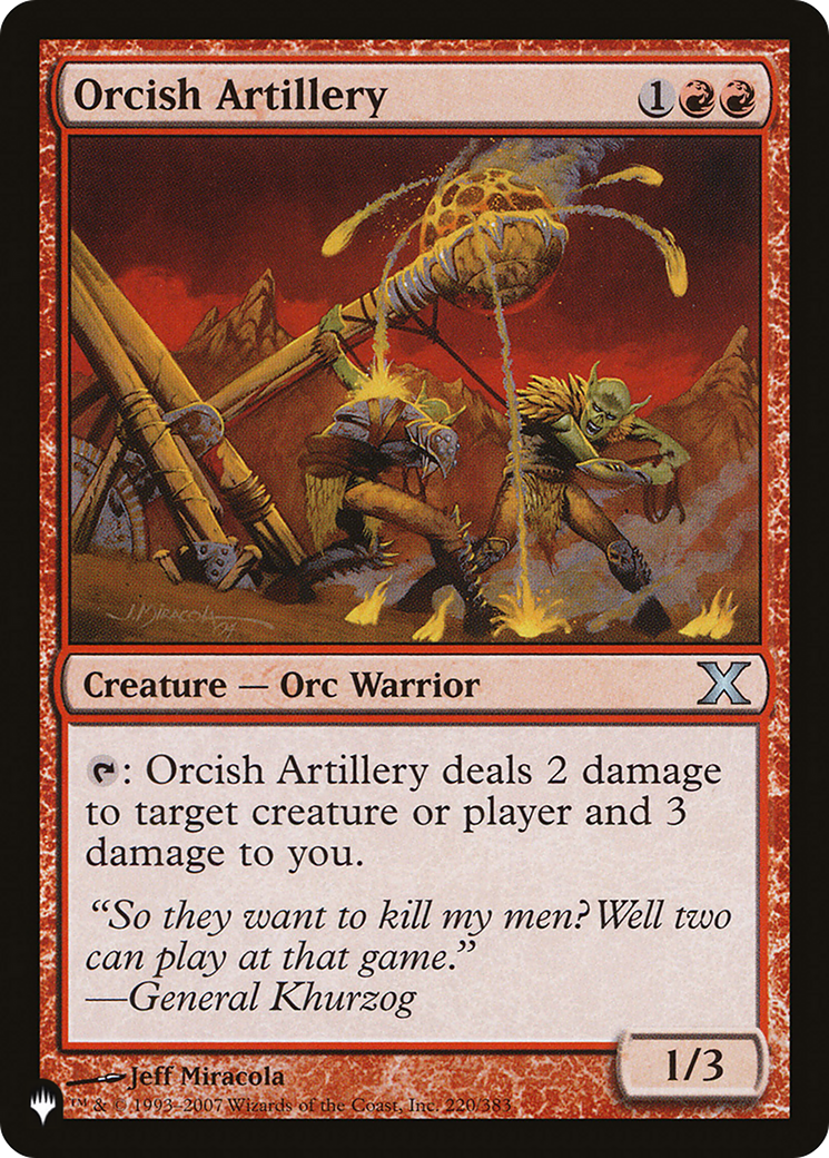 Orcish Artillery (LIST-10E-220) [Mystery Booster] The List MTG Single Wizards of the Coast