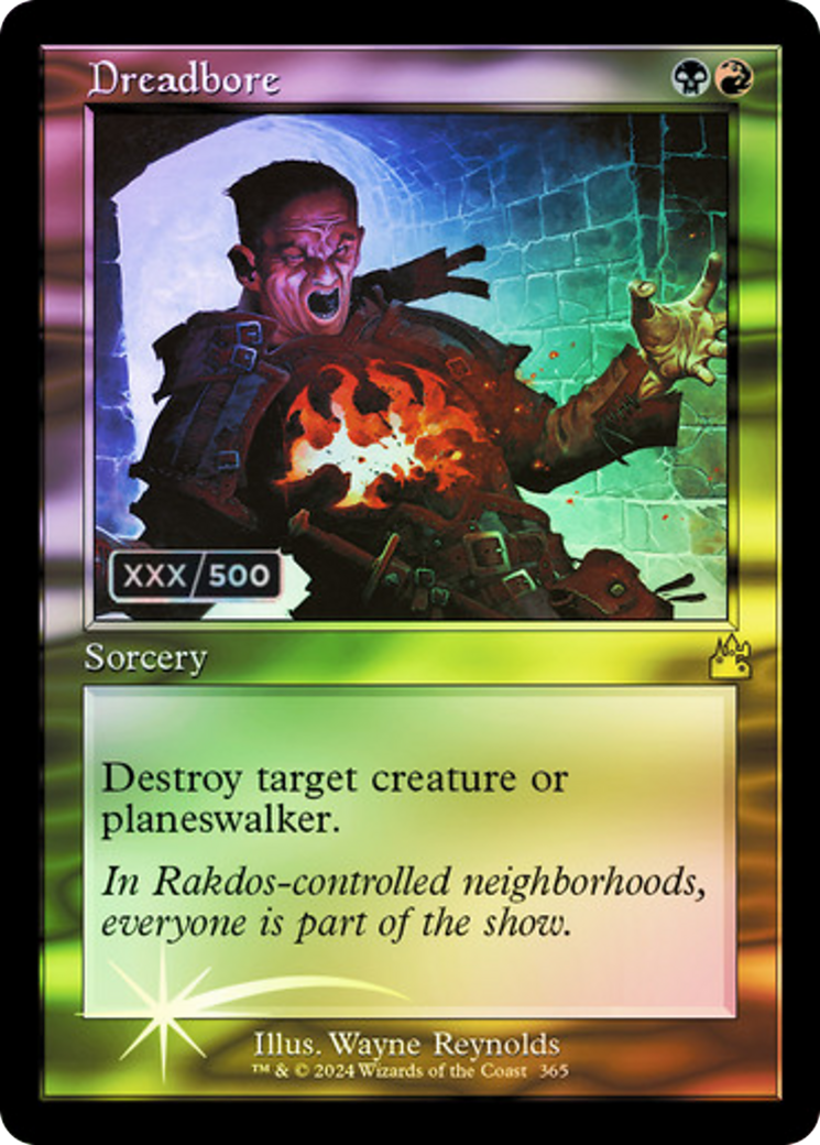 Dreadbore (Serial Numbered) (RVR-365) [Ravnica Remastered] Foil MTG Single Wizards of the Coast