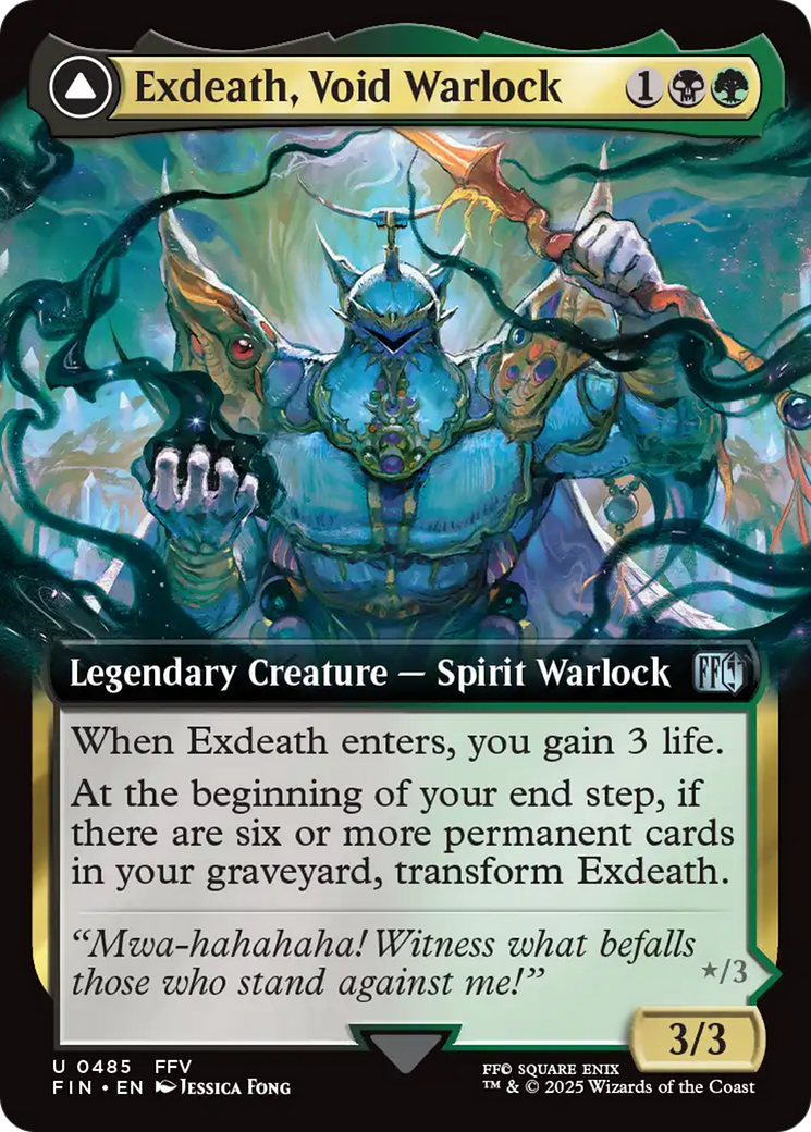 Exdeath, Void Warlock // Neo Exdeath, Dimension's End (FIN-485) [FINAL FANTASY] (Extended Art) Foil MTG Single Wizards of the Coast