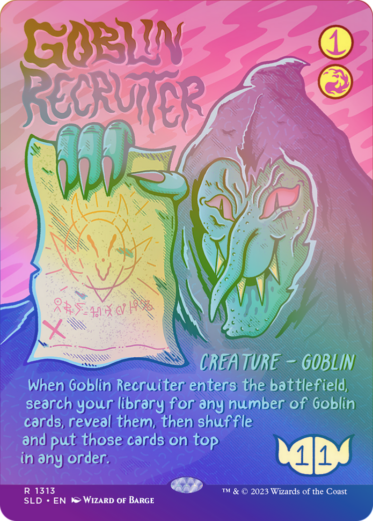 Goblin Recruiter (SLD-1313★) [Secret Lair] Drop (Borderless) Foil MTG Single Wizards of the Coast