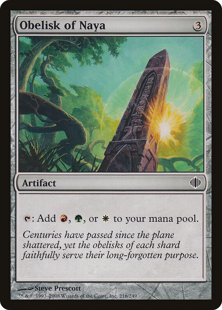 Obelisk of Naya (ALA-216) [Shards of Alara] MTG Single Wizards of the Coast