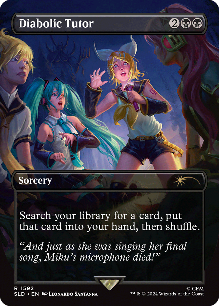 Diabolic Tutor (1592) (SLD-1592) [Secret Lair] Drop (Borderless) MTG Single Wizards of the Coast