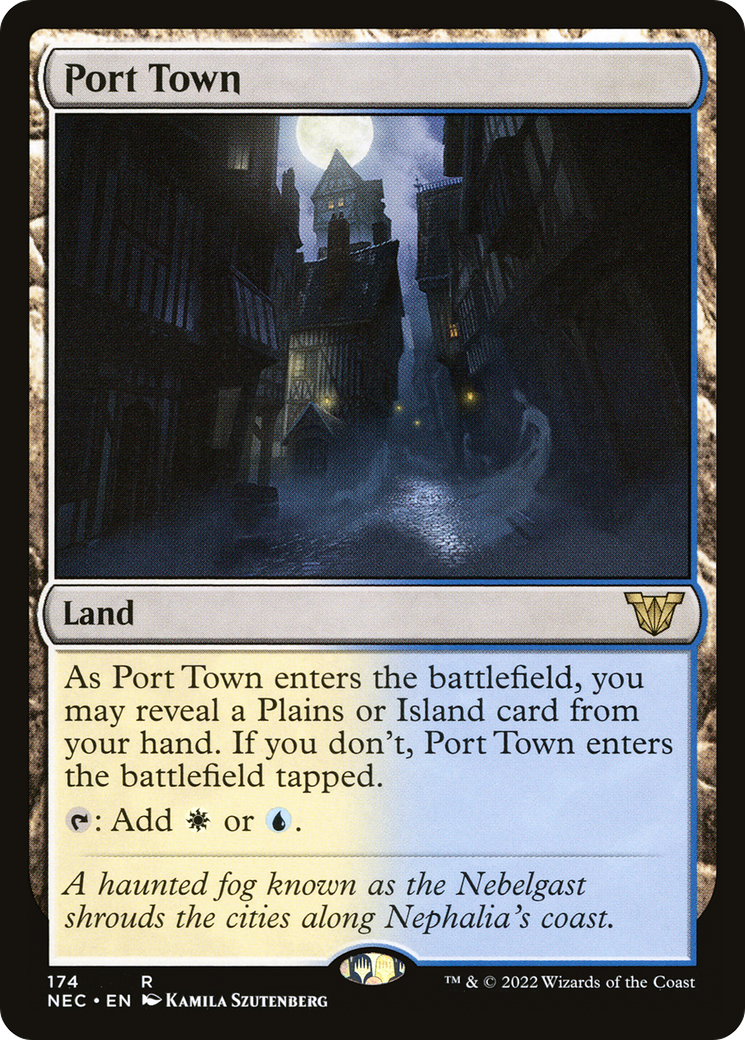 Port Town (NEC-174) [Neon Dynasty Commander] MTG Single Wizards of the Coast