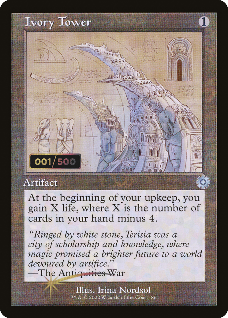 Ivory Tower (Schematic) (Serial Numbered) (BRR-086) [The Brothers' War Retro Artifacts] Foil MTG Single Wizards of the Coast