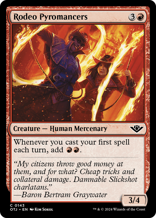 Rodeo Pyromancers (OTJ-143) [Outlaws of Thunder Junction] Foil MTG Single Wizards of the Coast