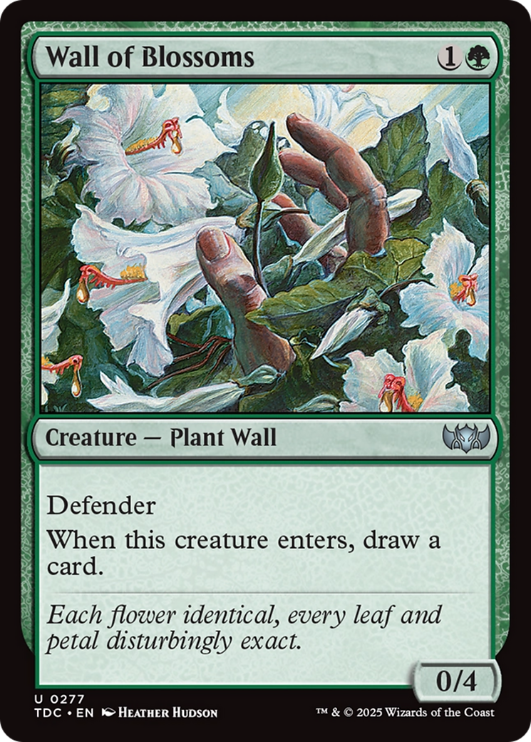 Wall of Blossoms (TDC-277) [Commander: Tarkir: Dragonstorm] MTG Single Wizards of the Coast