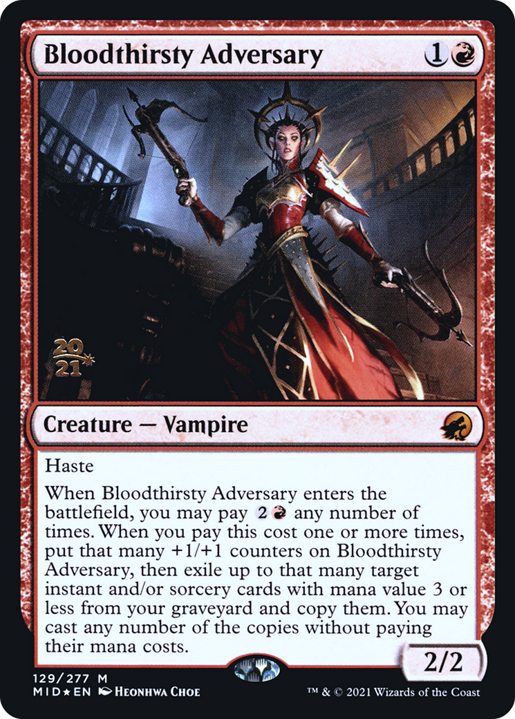 Bloodthirsty Adversary (PRE-129) [Innistrad: Midnight Hunt Promos] Foil MTG Single Wizards of the Coast