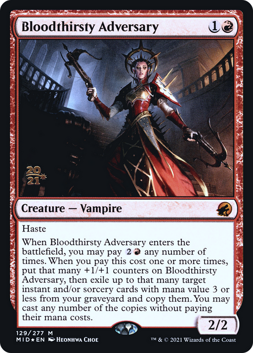 Bloodthirsty Adversary (PRE-129) [Innistrad: Midnight Hunt Promos] Foil MTG Single Wizards of the Coast