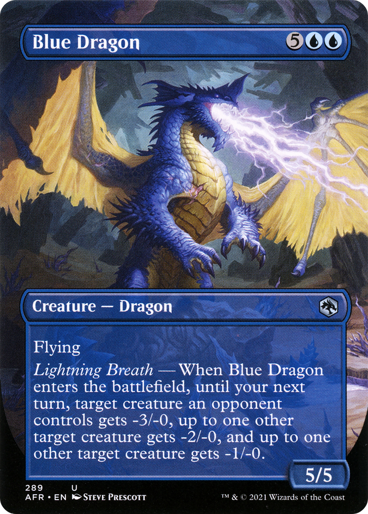 Blue Dragon (AFR-289) [Adventures in the Forgotten Realms] (Borderless) Foil MTG Single Wizards of the Coast