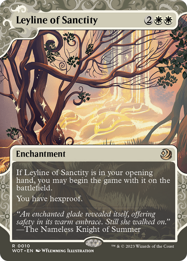 Leyline of Sanctity (WOT-010) [Wilds of Eldraine: Enchanting Tales] (Showcase) (Borderless) Foil MTG Single Wizards of the Coast
