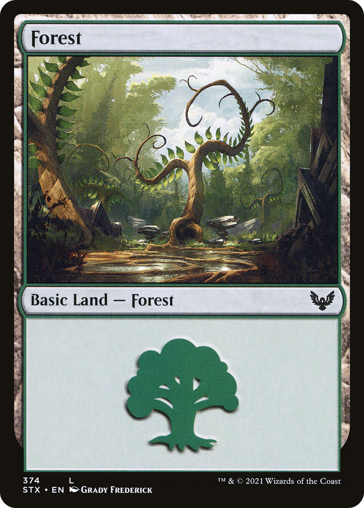 Forest (STX-374) [Strixhaven: School of Mages] MTG Single Wizards of the Coast