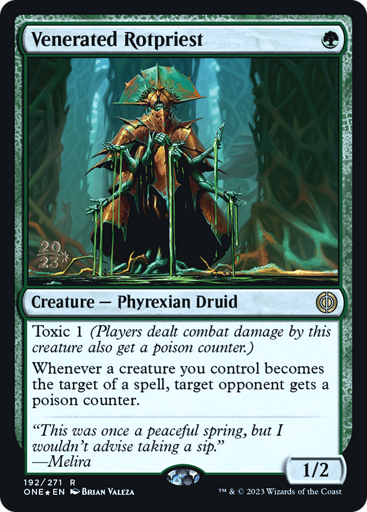 Venerated Rotpriest (PRE-192) [Phyrexia: All Will Be One Promos] Foil MTG Single Wizards of the Coast