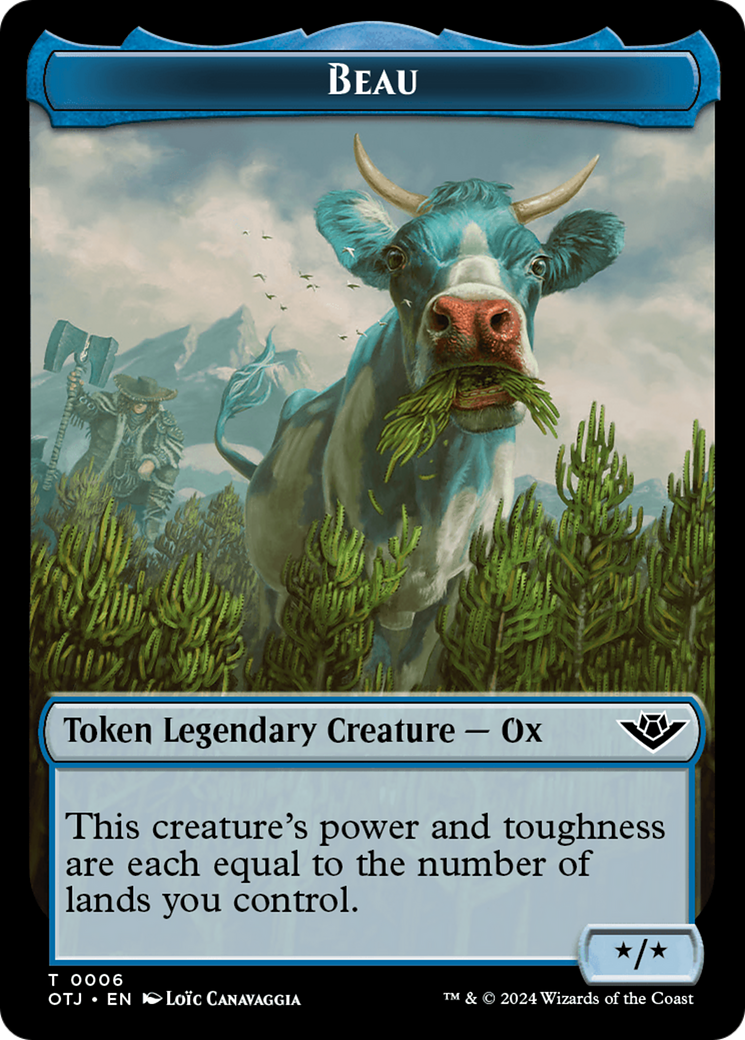 Mercenary // Beau Double-Sided Token [Tokens] Outlaws of Thunder Junction Tokens MTG Single Magic: The Gathering