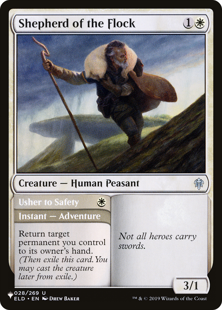 Shepherd of the Flock // Usher to Safety (LIST-ELD-28) [Mystery Booster] The List MTG Single Wizards of the Coast