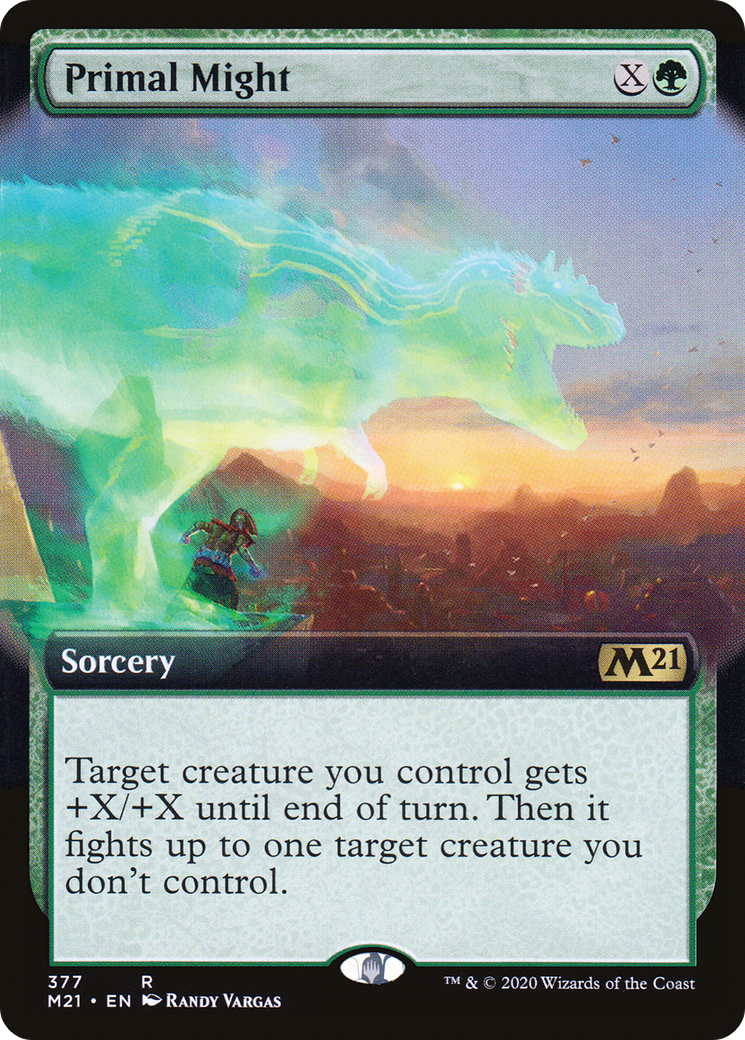 Primal Might (M21-377) [Core Set 2021] (Extended Art) Foil MTG Single Wizards of the Coast