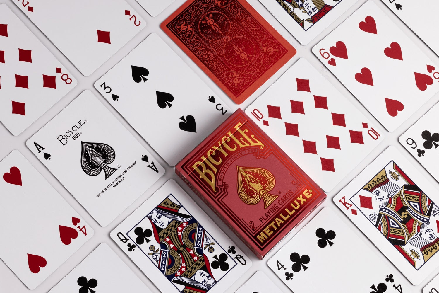 Bicycle Playing Cards: Metalluxe - Holiday Red Board Games Bicycle