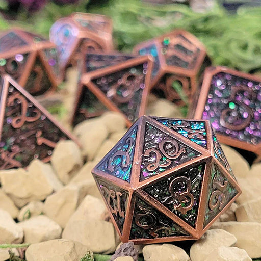 Forged Gaming: Metal 7-Die Set - "Draconic Shallows" Dice & Gaming Accessories Forged Gaming