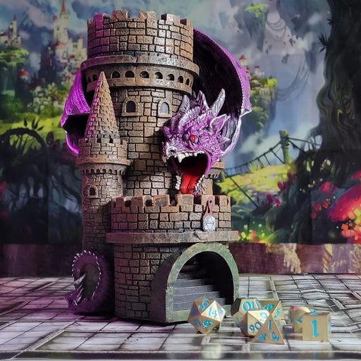 Forged Gaming: Dragons Keep Dice Tower (Purple Dragon) Dice & Gaming Accessories Forged Gaming